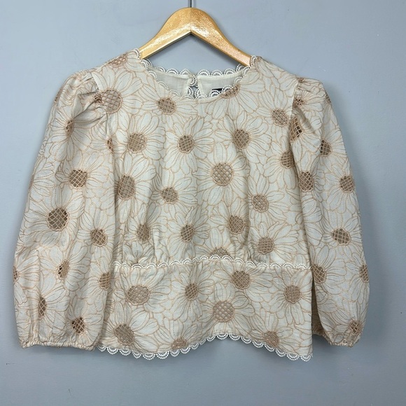 Express Embroidered Eyelet Open Back Top Sz XL - Picture 5 of 15